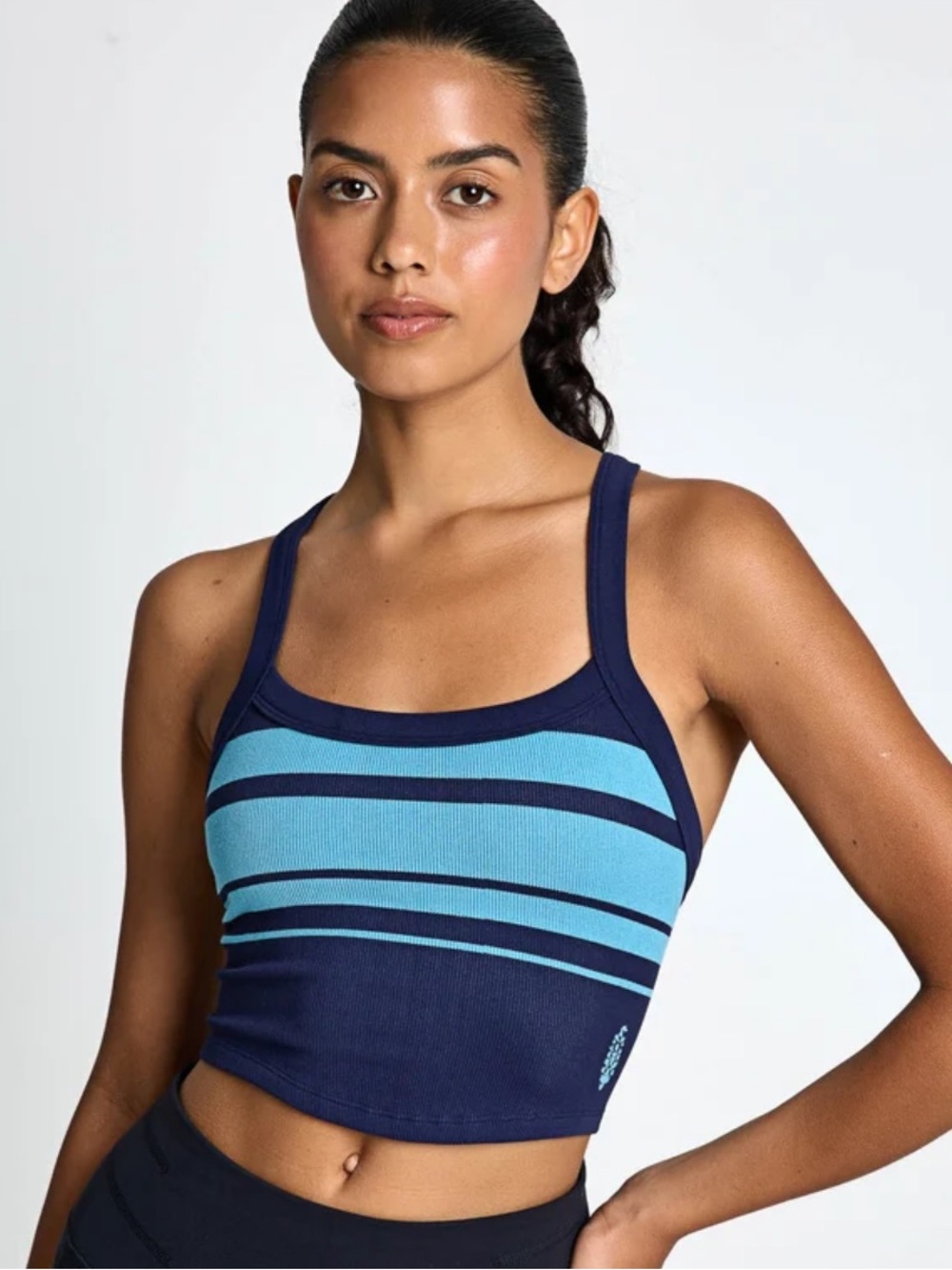 Free People All Clear Striped Cami Midnight Navy Combo M/L